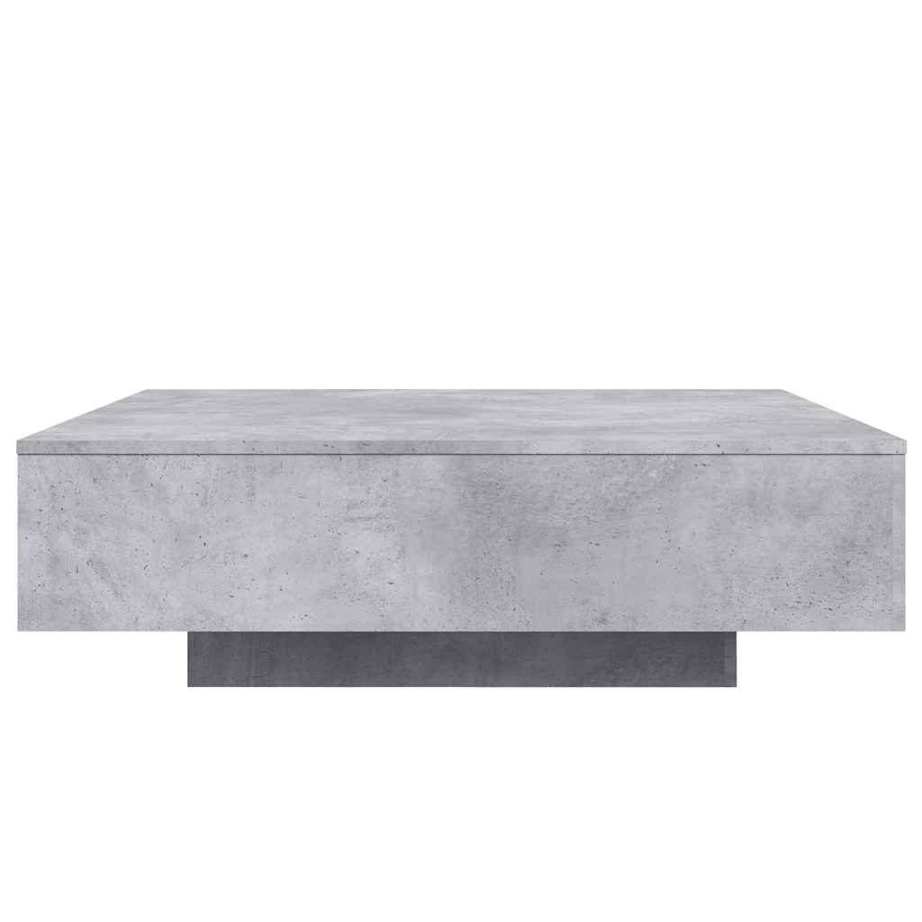 betonszürke szerelt fa dohányzóasztal 100x100x31 cm