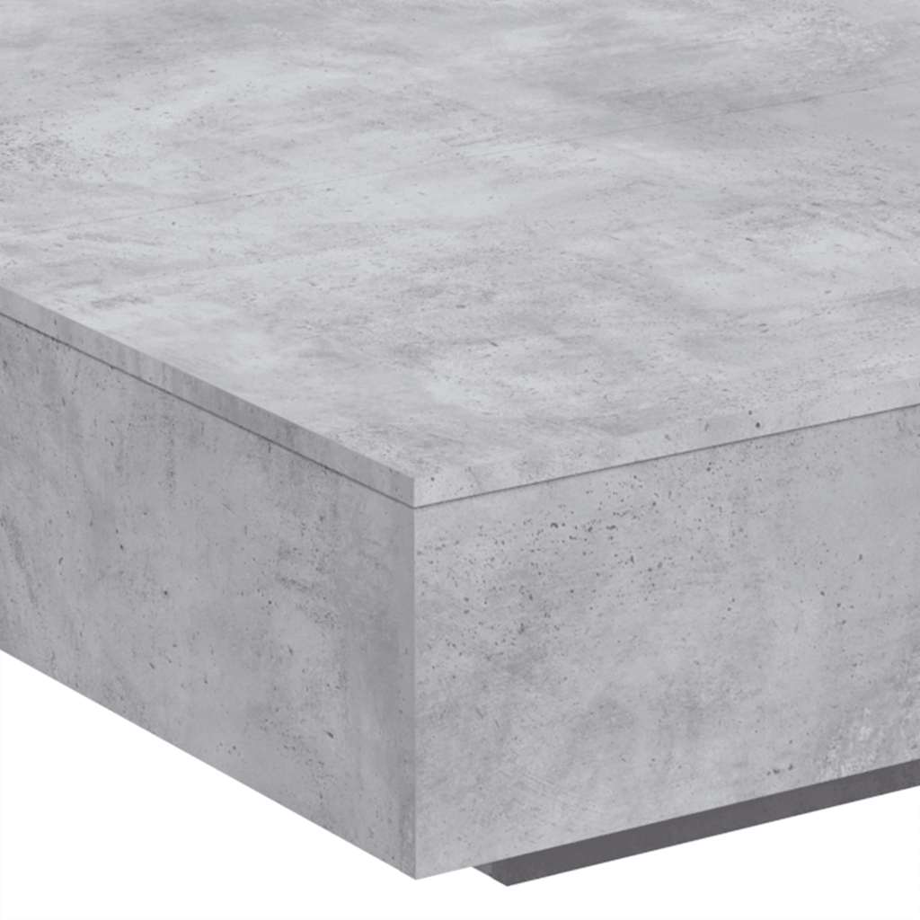 betonszürke szerelt fa dohányzóasztal 100x100x31 cm