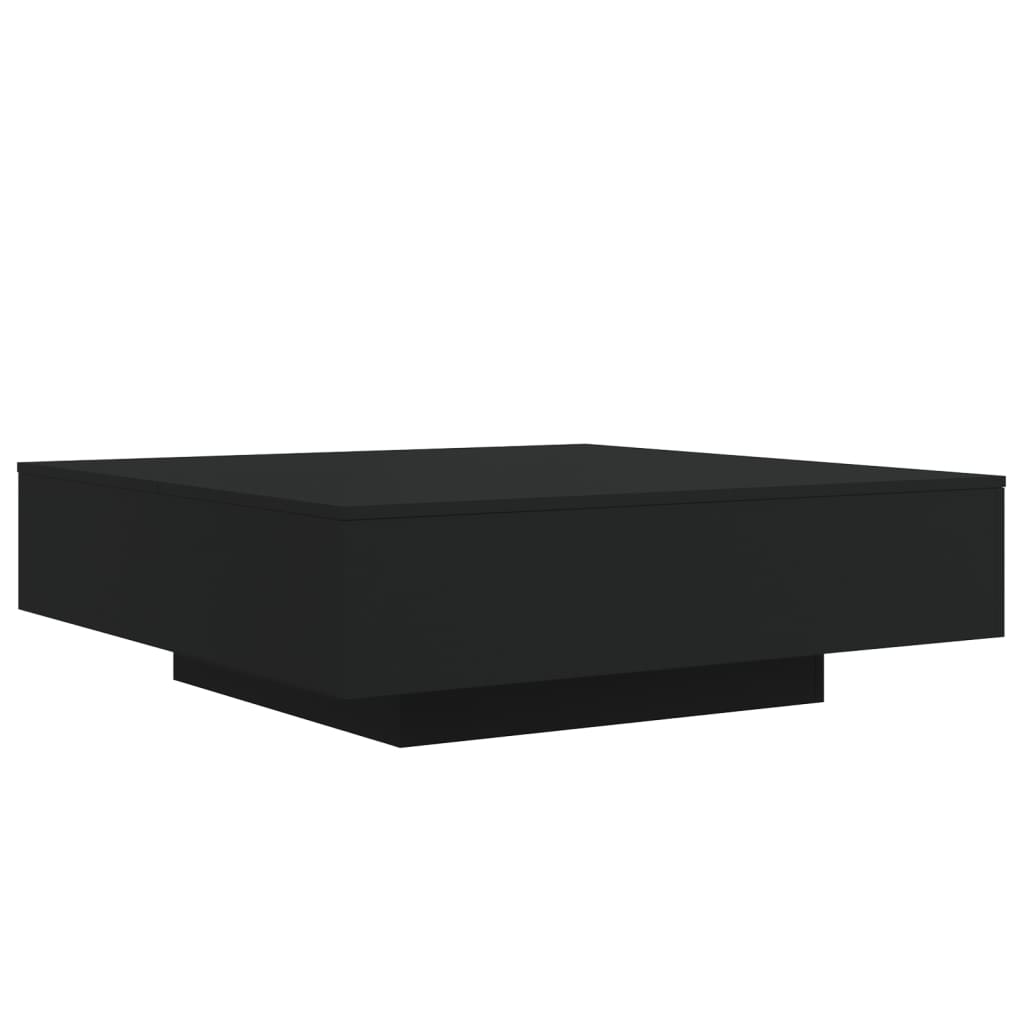 fekete dohányzóasztal LED-lámpákkal 100 x 100 x 31 cm