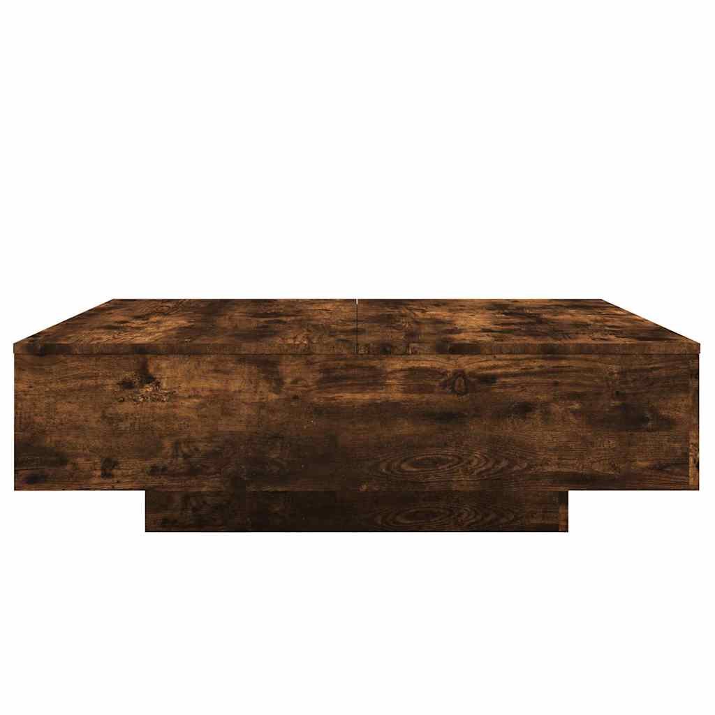 füstös tölgy színű dohányzóasztal LED-lámpákkal 100x100x31 cm