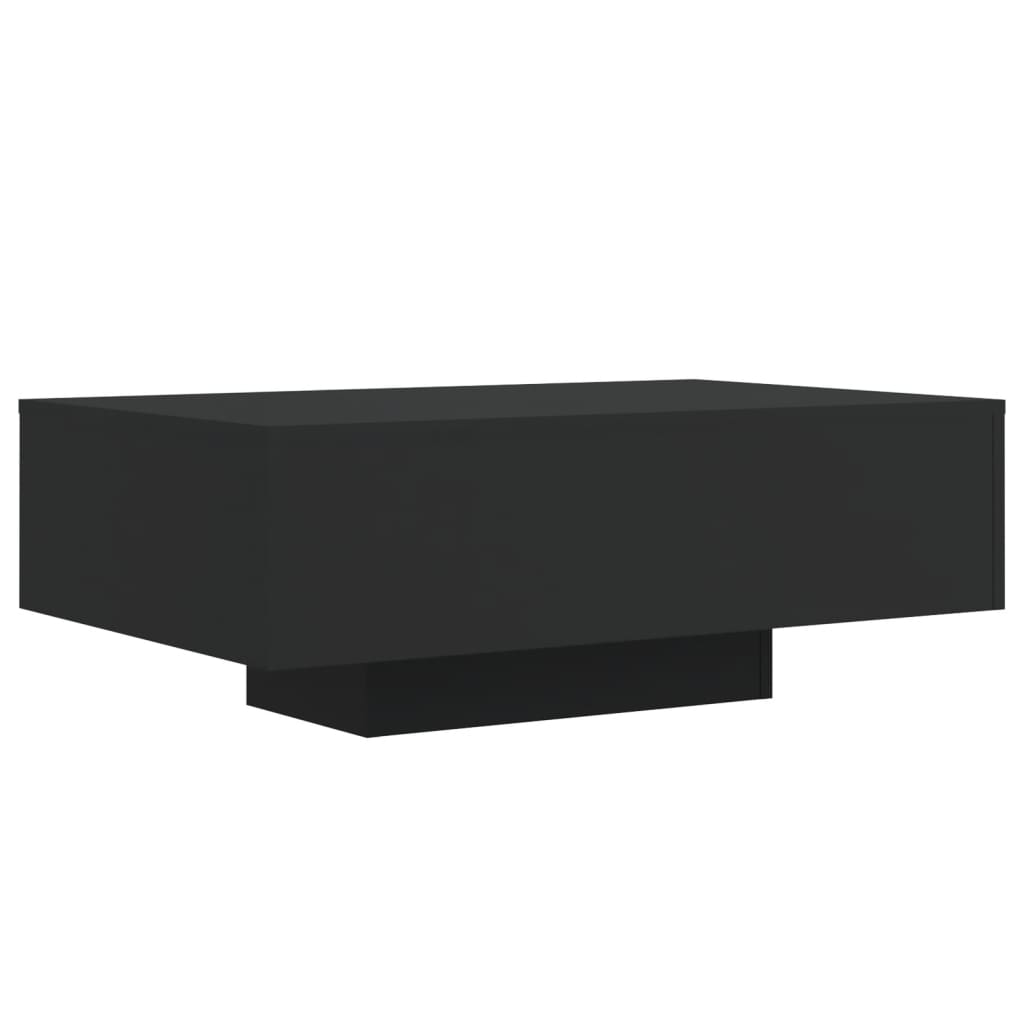 fekete dohányzóasztal LED-lámpákkal 85 x 55 x 31 cm