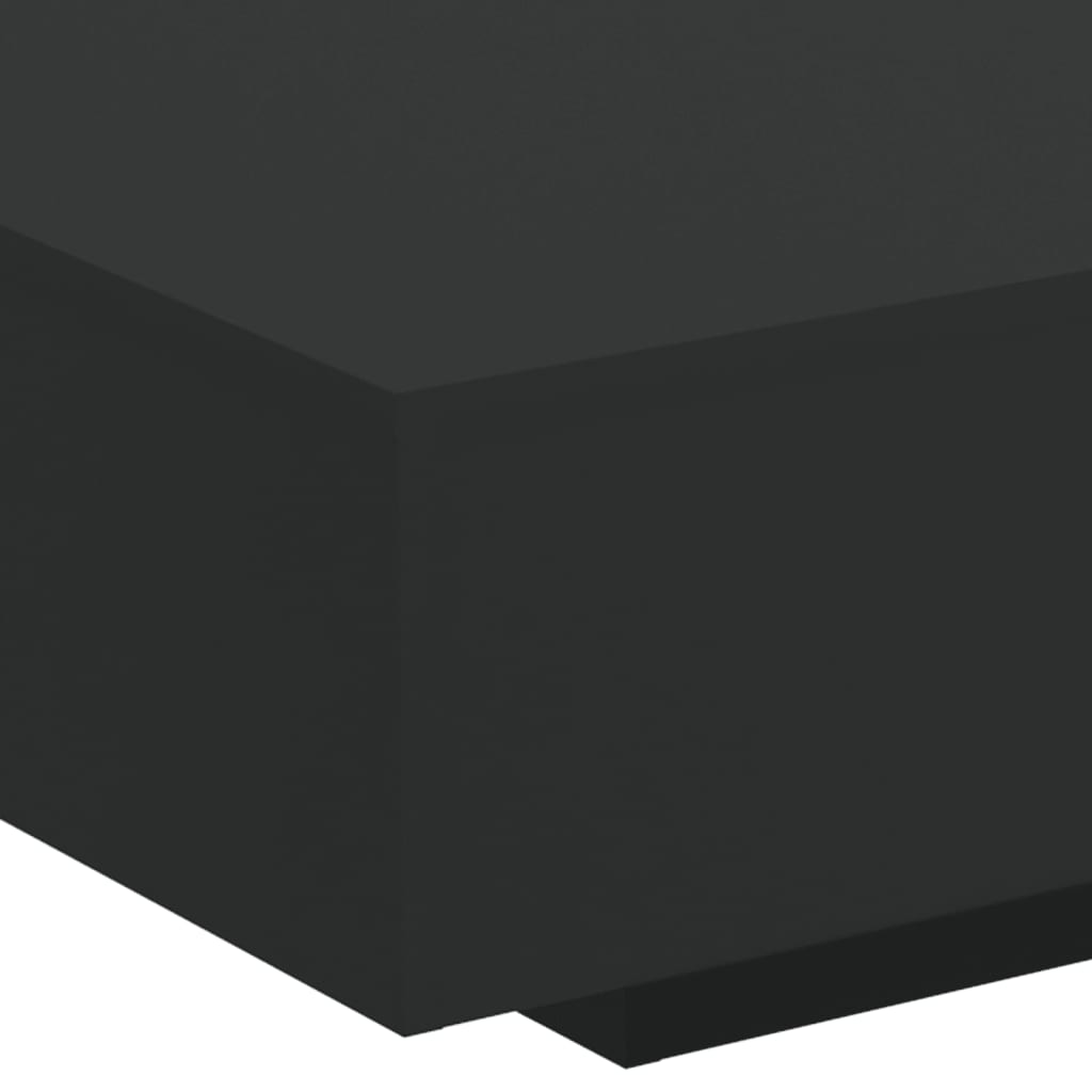 fekete dohányzóasztal LED-lámpákkal 85 x 55 x 31 cm