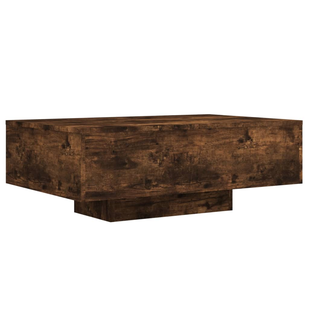 füstös tölgy színű dohányzóasztal LED-lámpákkal 85 x 55 x 31 cm