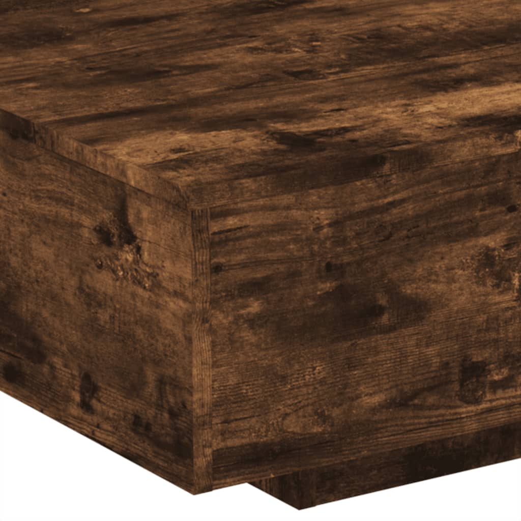 füstös tölgy színű dohányzóasztal LED-lámpákkal 85 x 55 x 31 cm
