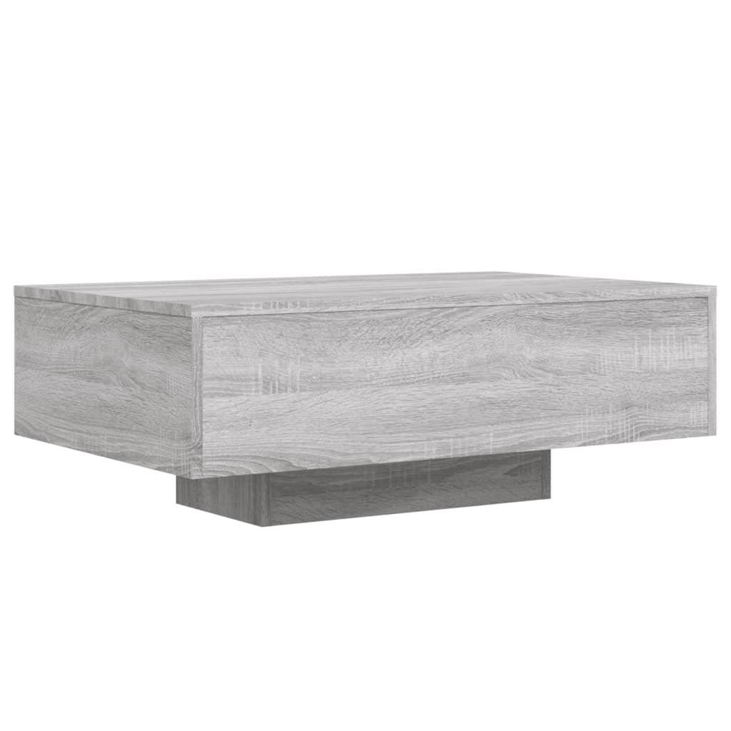 szürke sonoma színű dohányzóasztal LED-lámpákkal 85x55x31 cm