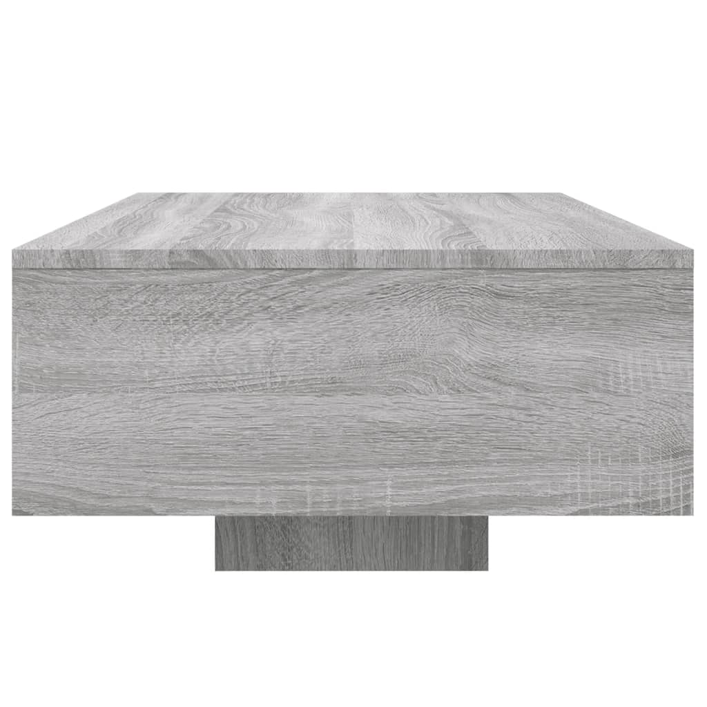 szürke sonoma színű dohányzóasztal LED-lámpákkal 85x55x31 cm