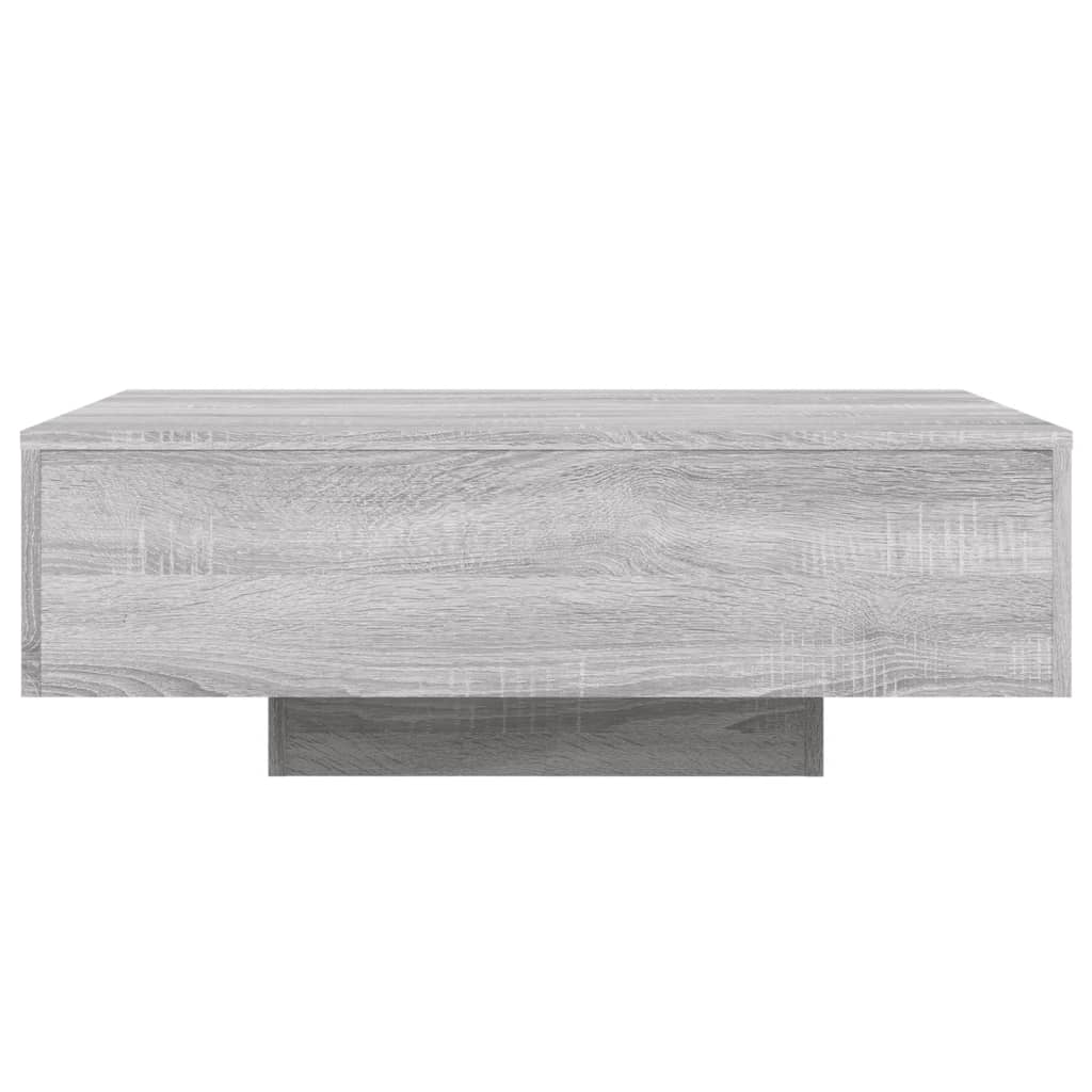 szürke sonoma színű dohányzóasztal LED-lámpákkal 85x55x31 cm