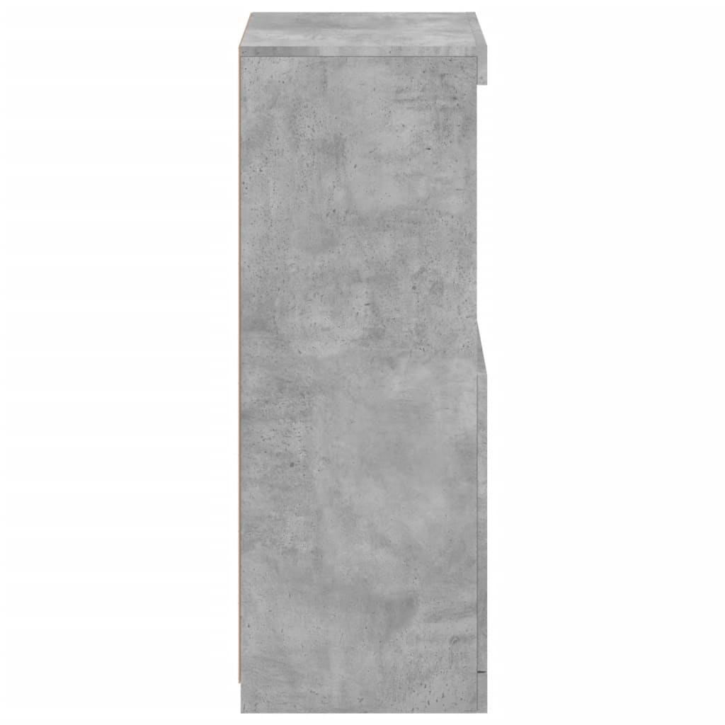 betonszürke tálalószekrény LED-világítással 41 x 37 x 100 cm
