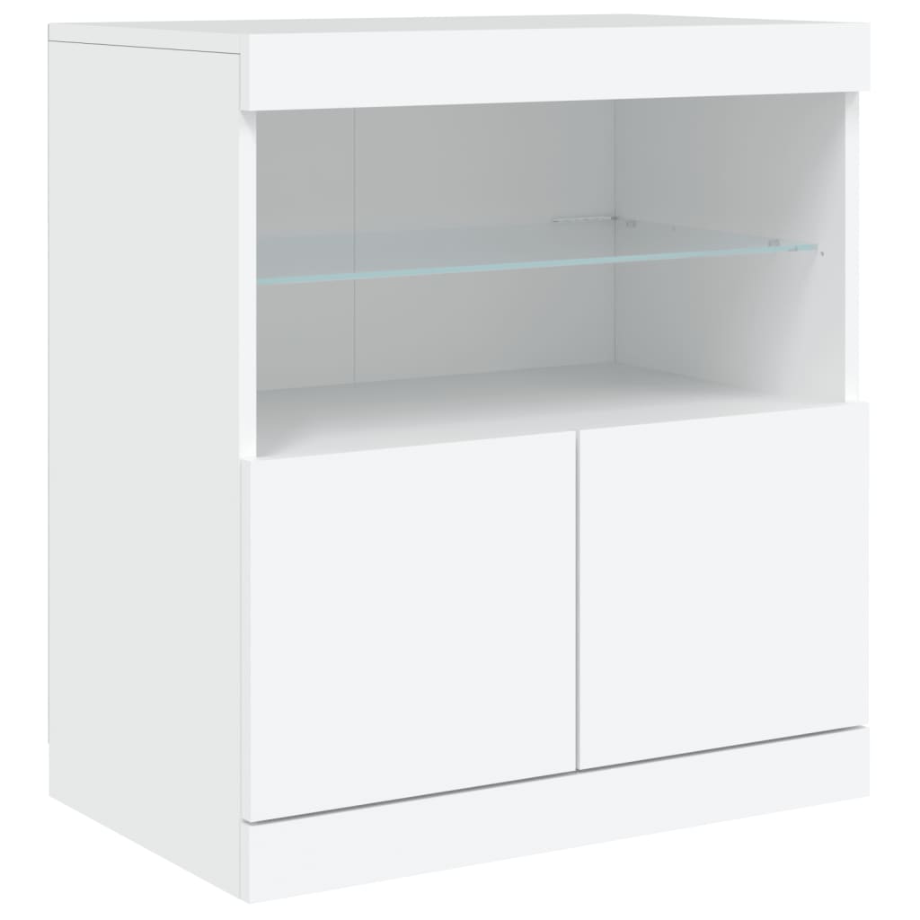 fehér tálalószekrény LED-világítással 60 x 37 x 67 cm