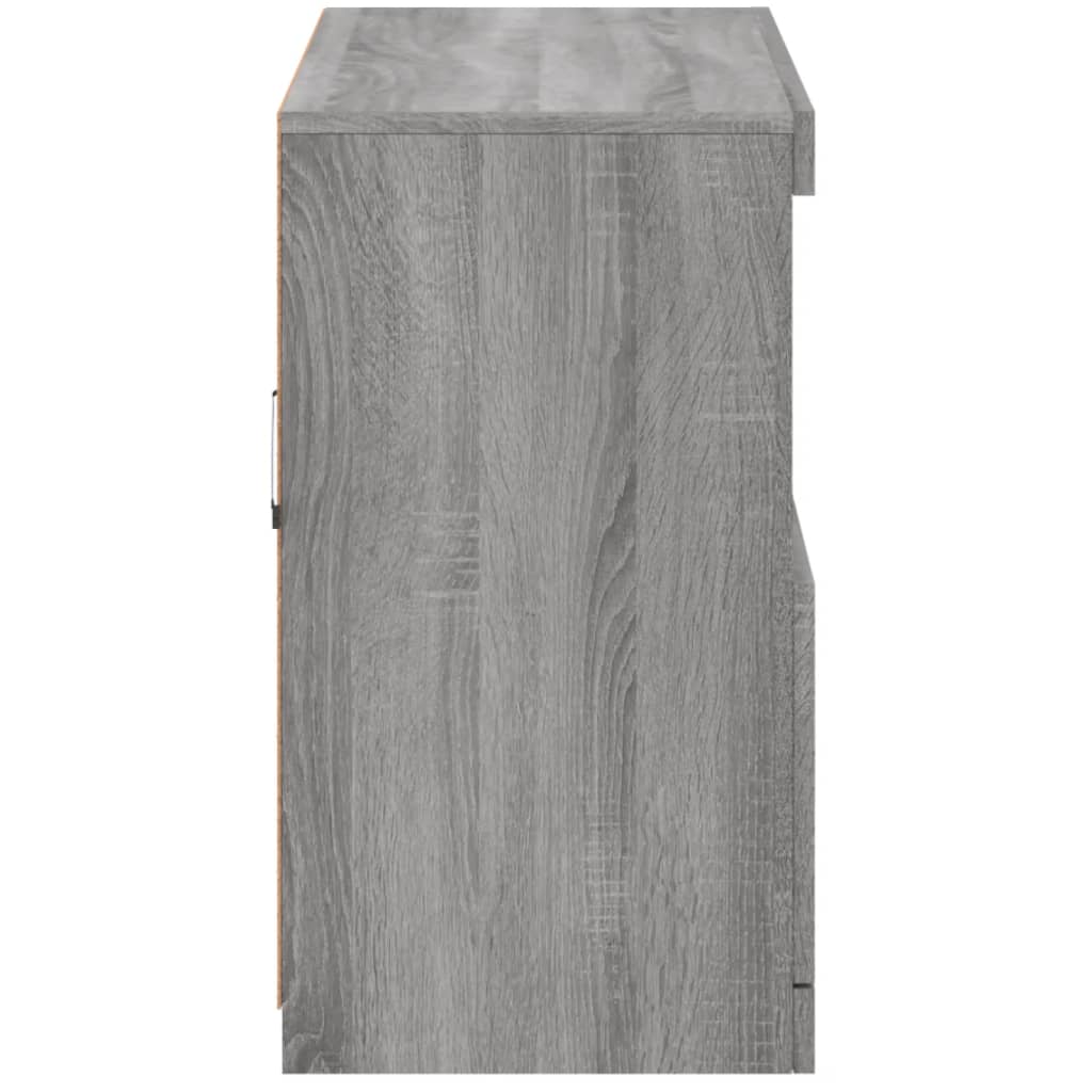 szürke sonoma színű tálalószekrény LED-ekkel 81 x 37 x 67 cm