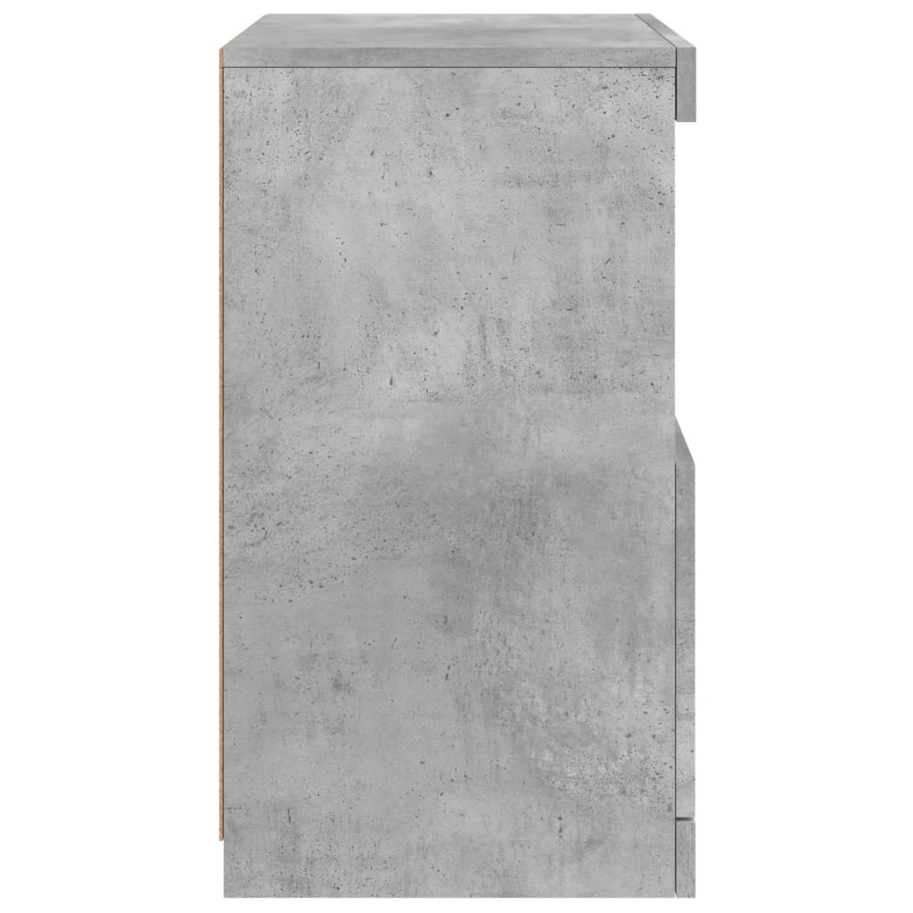 betonszürke tálalószekrény LED-világítással 41 x 37 x 67 cm