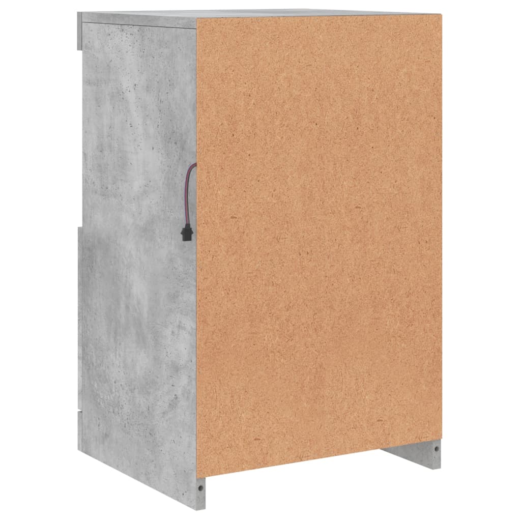 betonszürke tálalószekrény LED-világítással 41 x 37 x 67 cm
