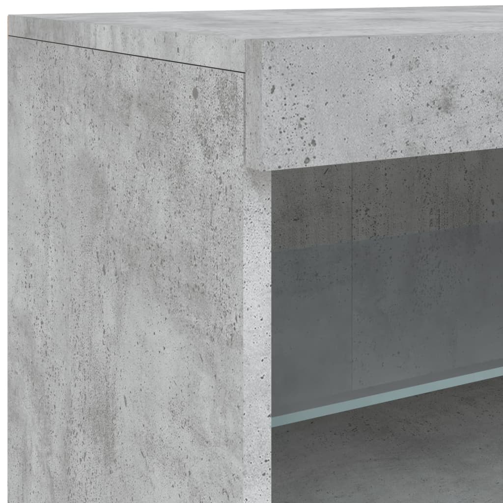 betonszürke tálalószekrény LED-világítással 41 x 37 x 67 cm