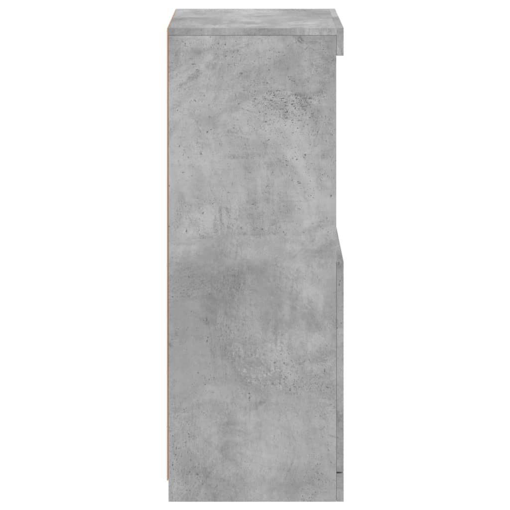 betonszürke tálalószekrény LED-világítással 41 x 37 x 100 cm