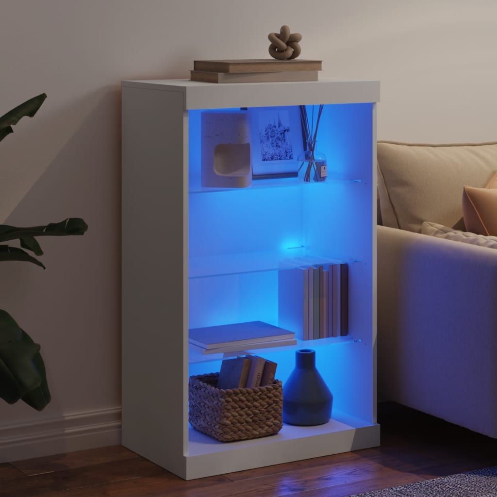 fehér tálalószekrény LED-világítással 60,5 x 37 x 100 cm
