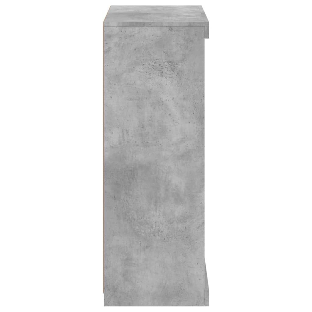betonszürke tálalószekrény LED-világítással 60,5 x 37 x 100 cm