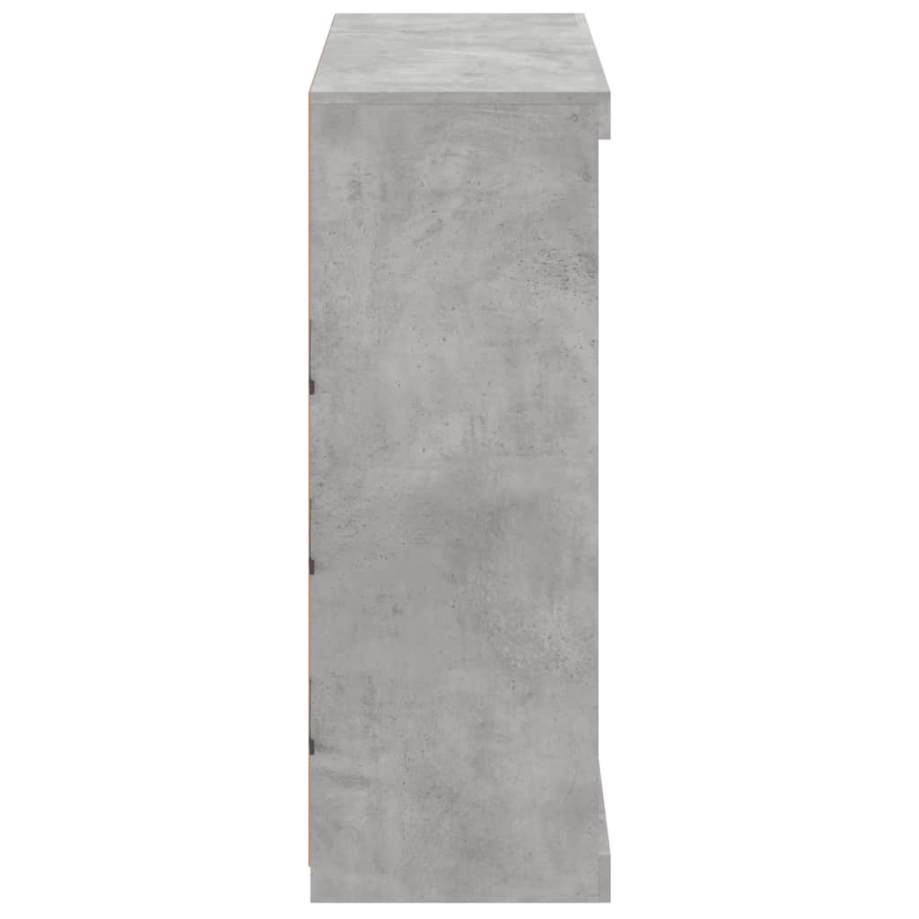 betonszürke tálalószekrény LED-világítással 81 x 37 x 100 cm