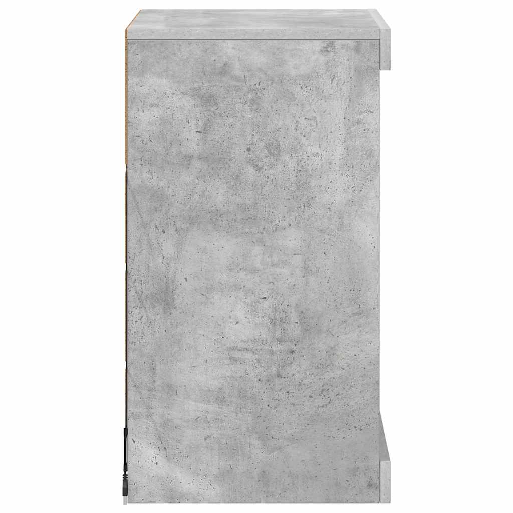 betonszürke tálalószekrény LED-világítással 41 x 37 x 67 cm