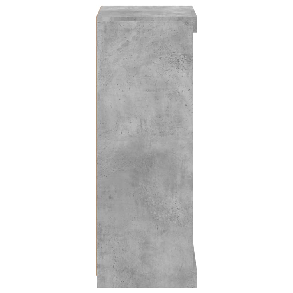betonszürke tálalószekrény LED-világítással 41 x 37 x 100 cm