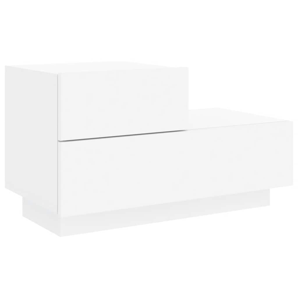 fehér éjjeliszekrény LED-világítással 70 x 36 x 40,5 cm