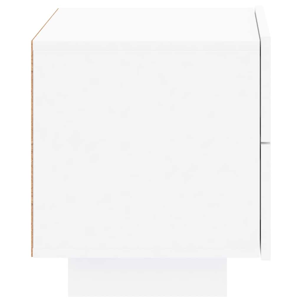 fehér éjjeliszekrény LED-világítással 70 x 36 x 40,5 cm