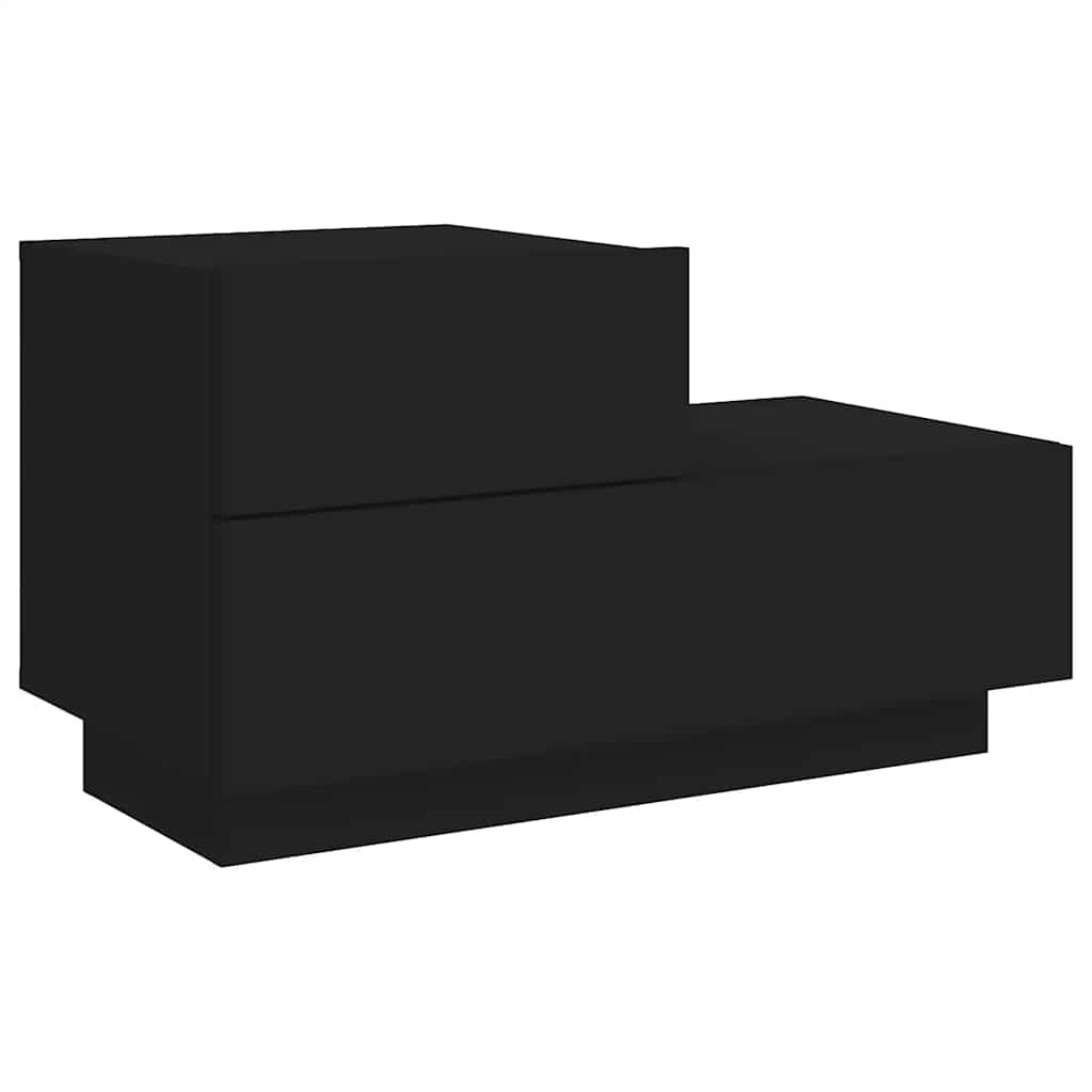 fekete éjjeliszekrény LED-világítással 70 x 36 x 40,5 cm
