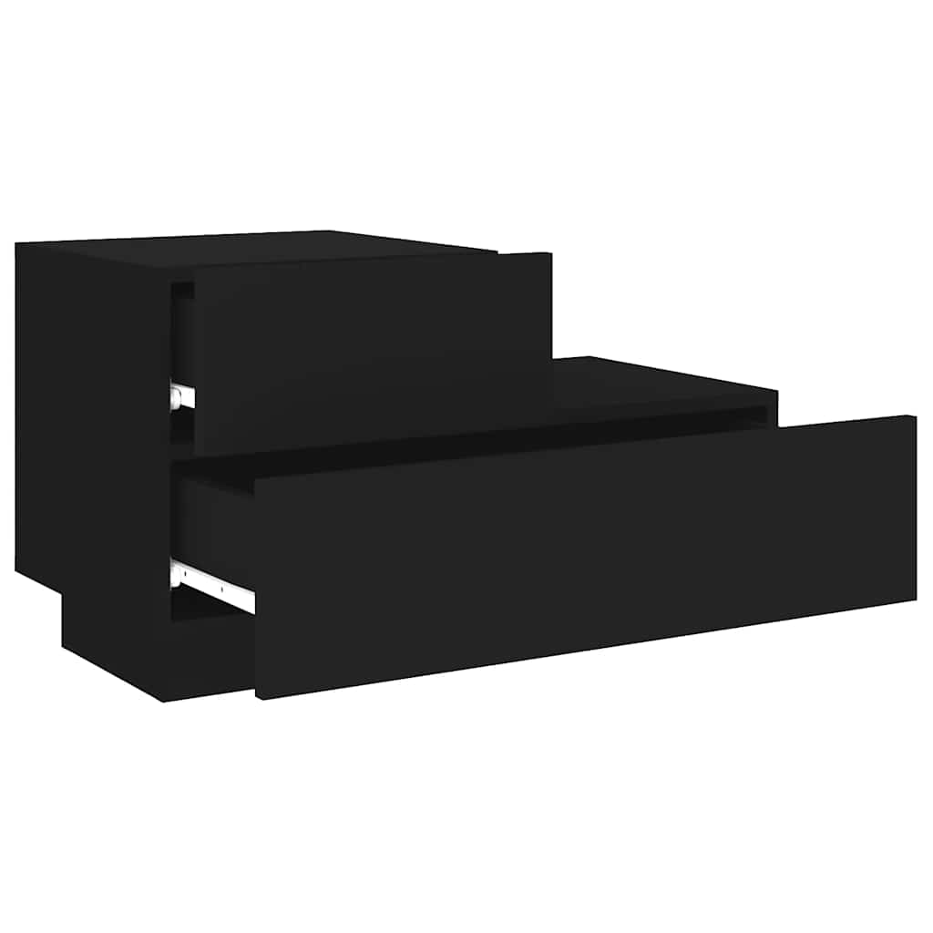 fekete éjjeliszekrény LED-világítással 70 x 36 x 40,5 cm