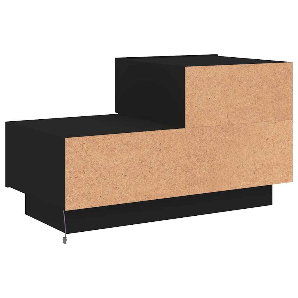 fekete éjjeliszekrény LED-világítással 70 x 36 x 40,5 cm