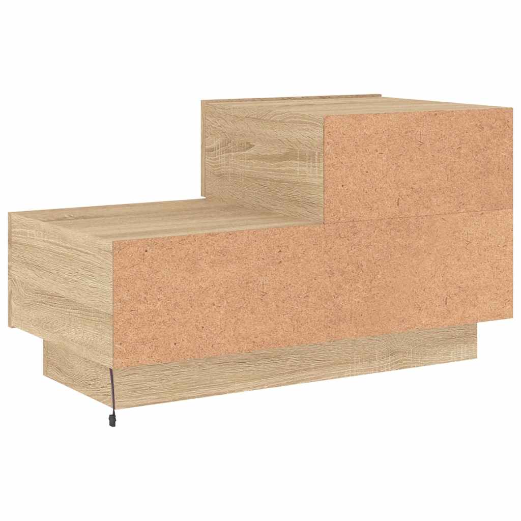 sonoma tölgy színű éjjeliszekrény LED-ekkel 70 x 36 x 40,5 cm