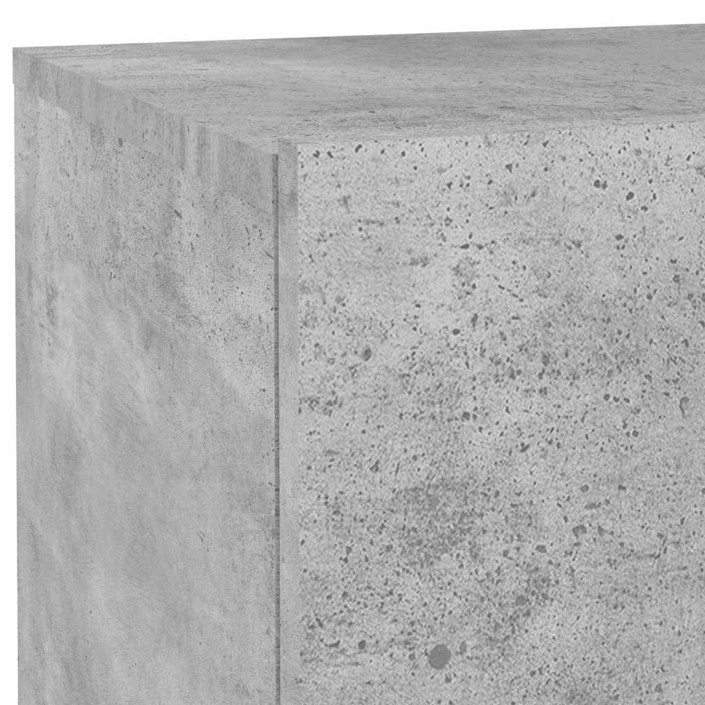 betonszürke éjjeliszekrény LED-fényekkel 70x36x40,5 cm