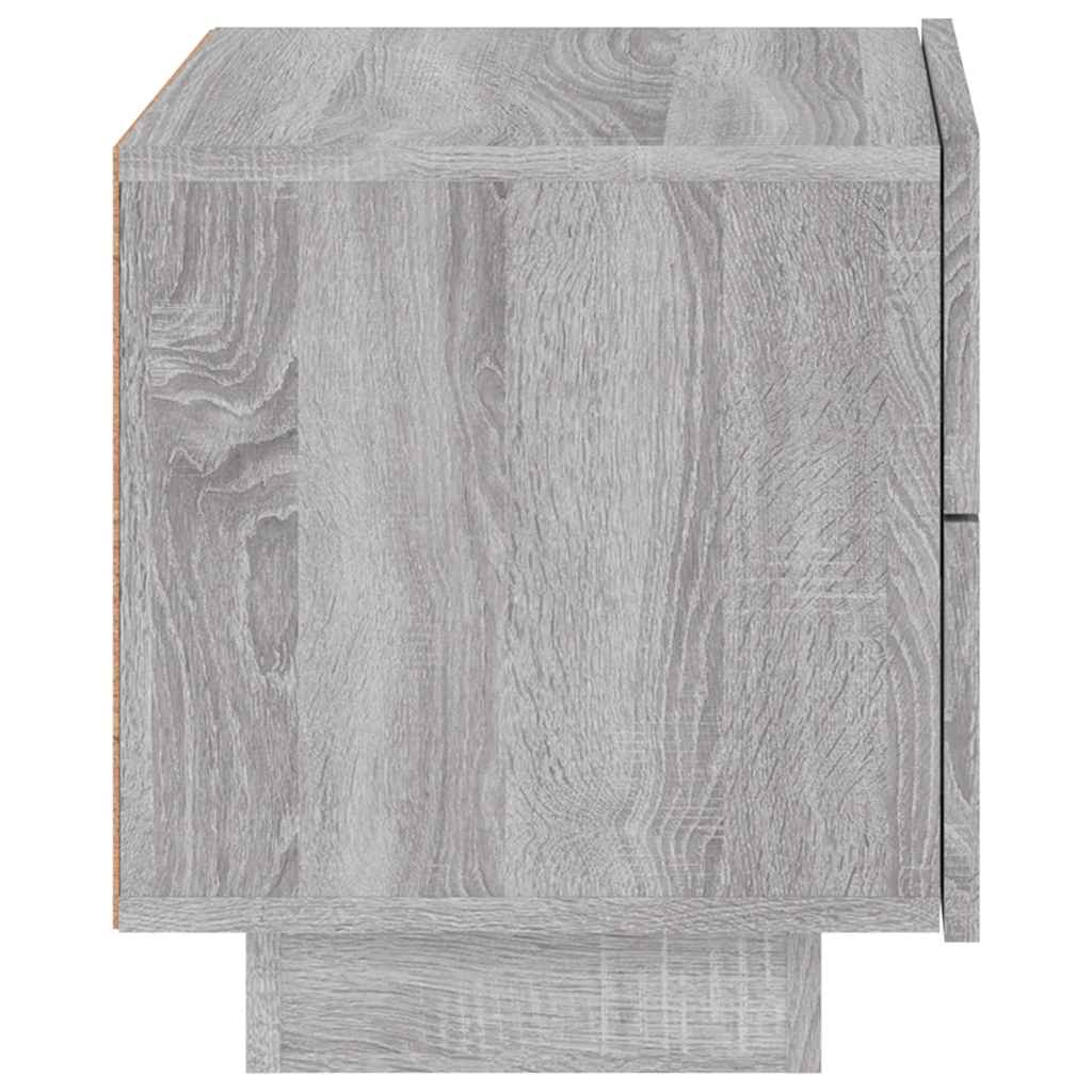 szürke sonoma éjjeliszekrény LED-világítással 70 x 36 x 40,5 cm