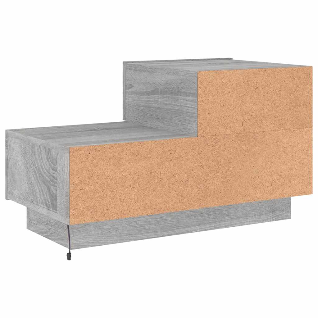 szürke sonoma éjjeliszekrény LED-világítással 70 x 36 x 40,5 cm