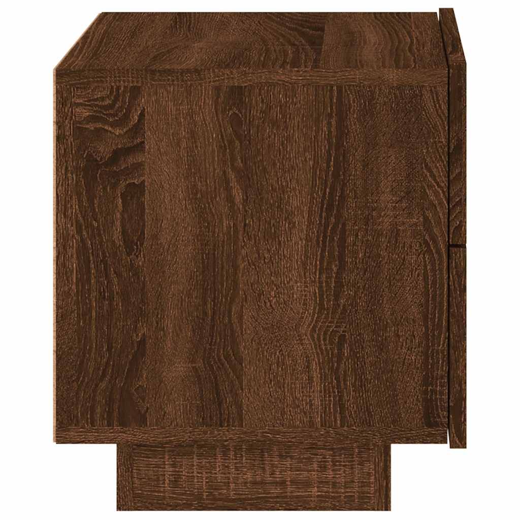 barna tölgyszínű éjjeliszekrény LED-világítással 70x36x40,5 cm