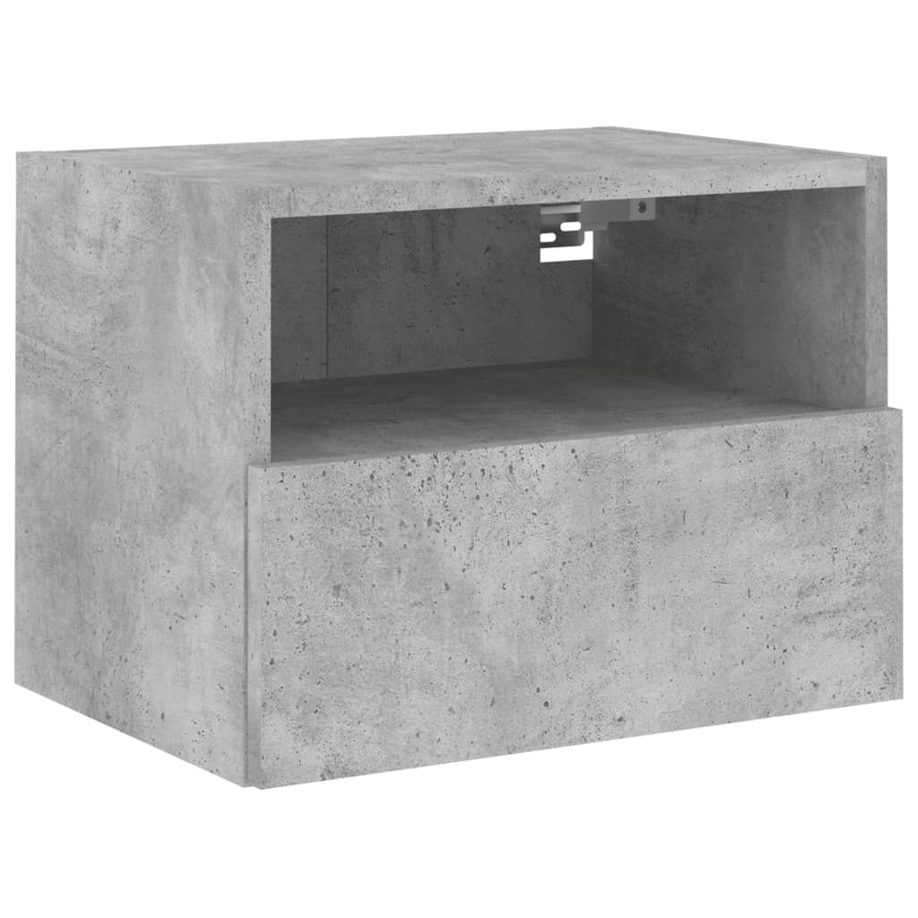 2 db betonszürke szerelt fa fali TV-szekrény 40 x 30 x 30 cm