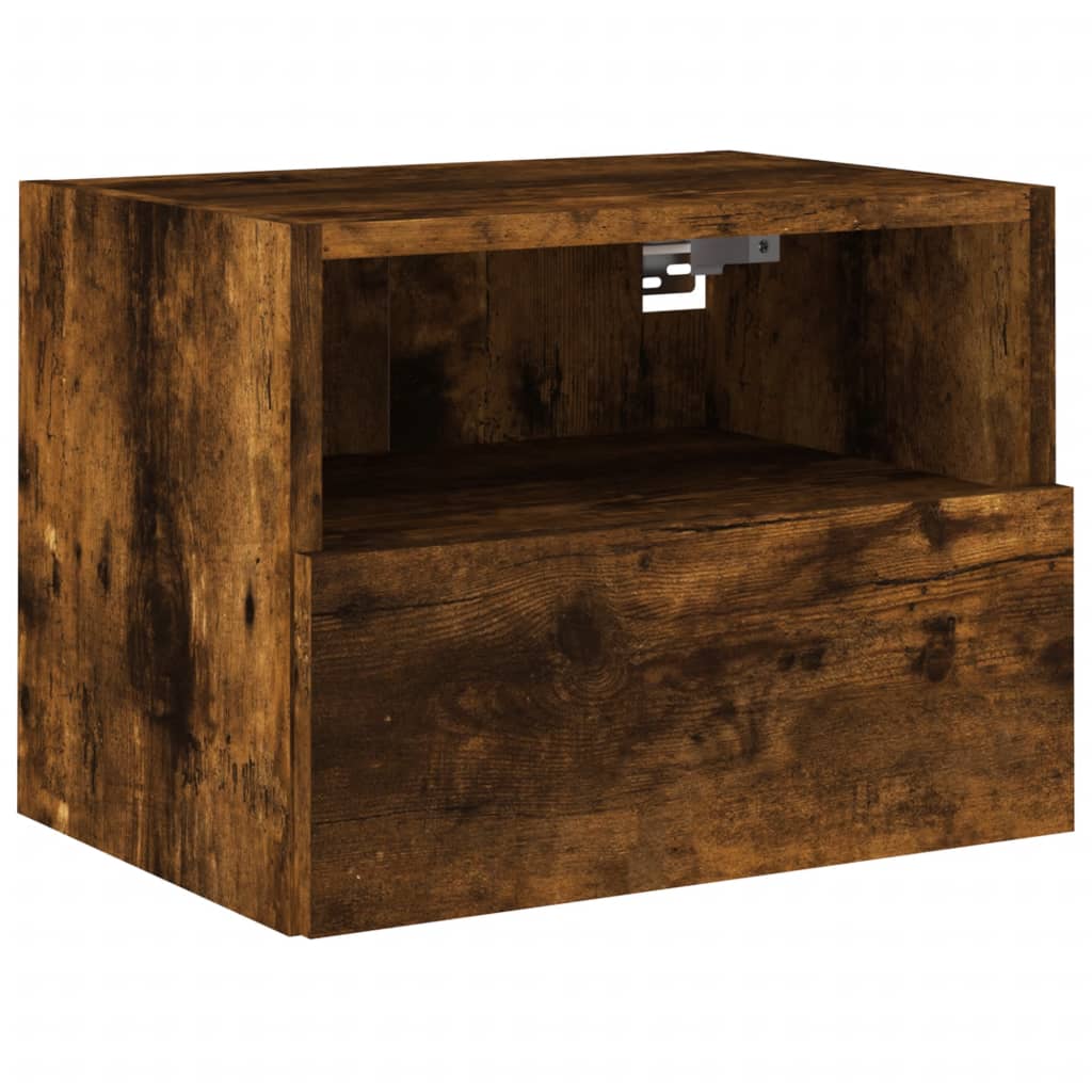 2 db füstös tölgy színű szerelt fa fali TV-szekrény 40x30x30 cm