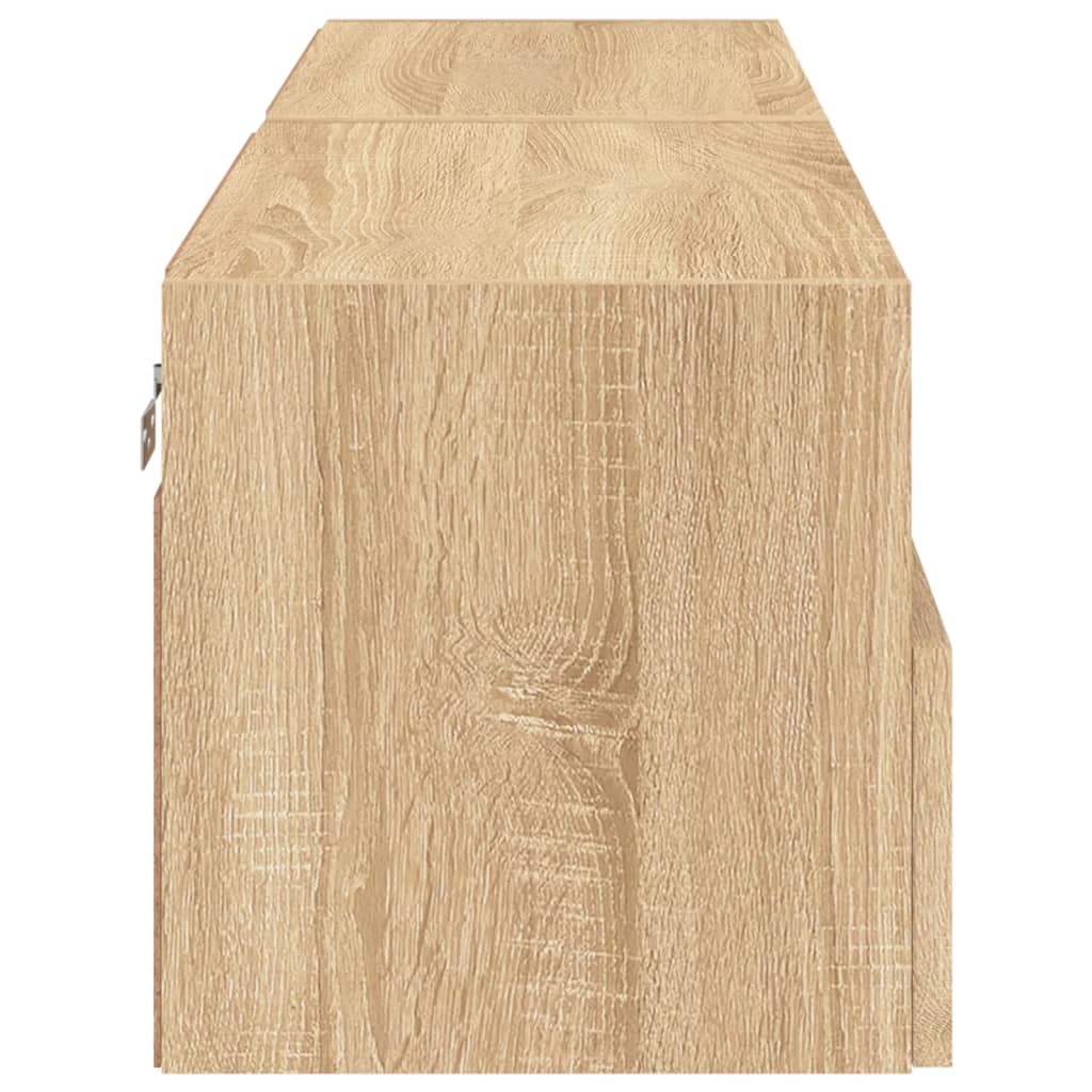2 db sonoma tölgy színű szerelt fa fali TV-szekrény 60x30x30 cm