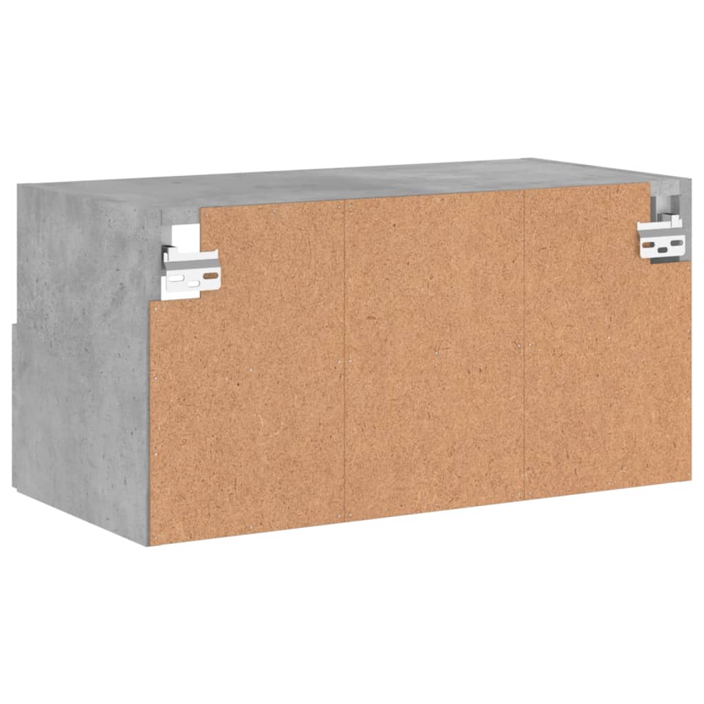 betonszürke szerelt fa fali TV-szekrény 60 x 30 x 30 cm