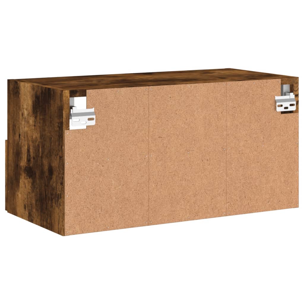 füstös tölgy színű szerelt fa fali TV-szekrény 60 x 30 x 30 cm