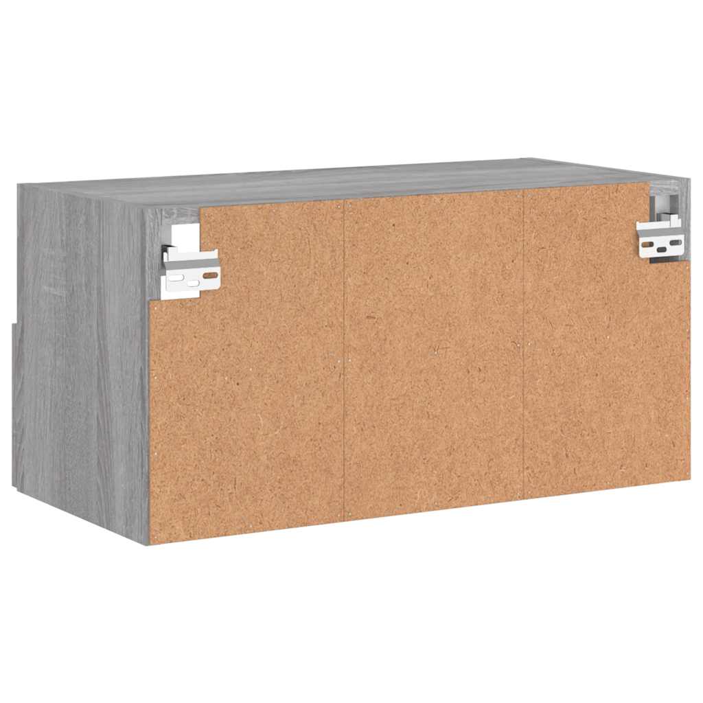 szürke sonoma színű szerelt fa fali TV-szekrény 60 x 30 x 30 cm