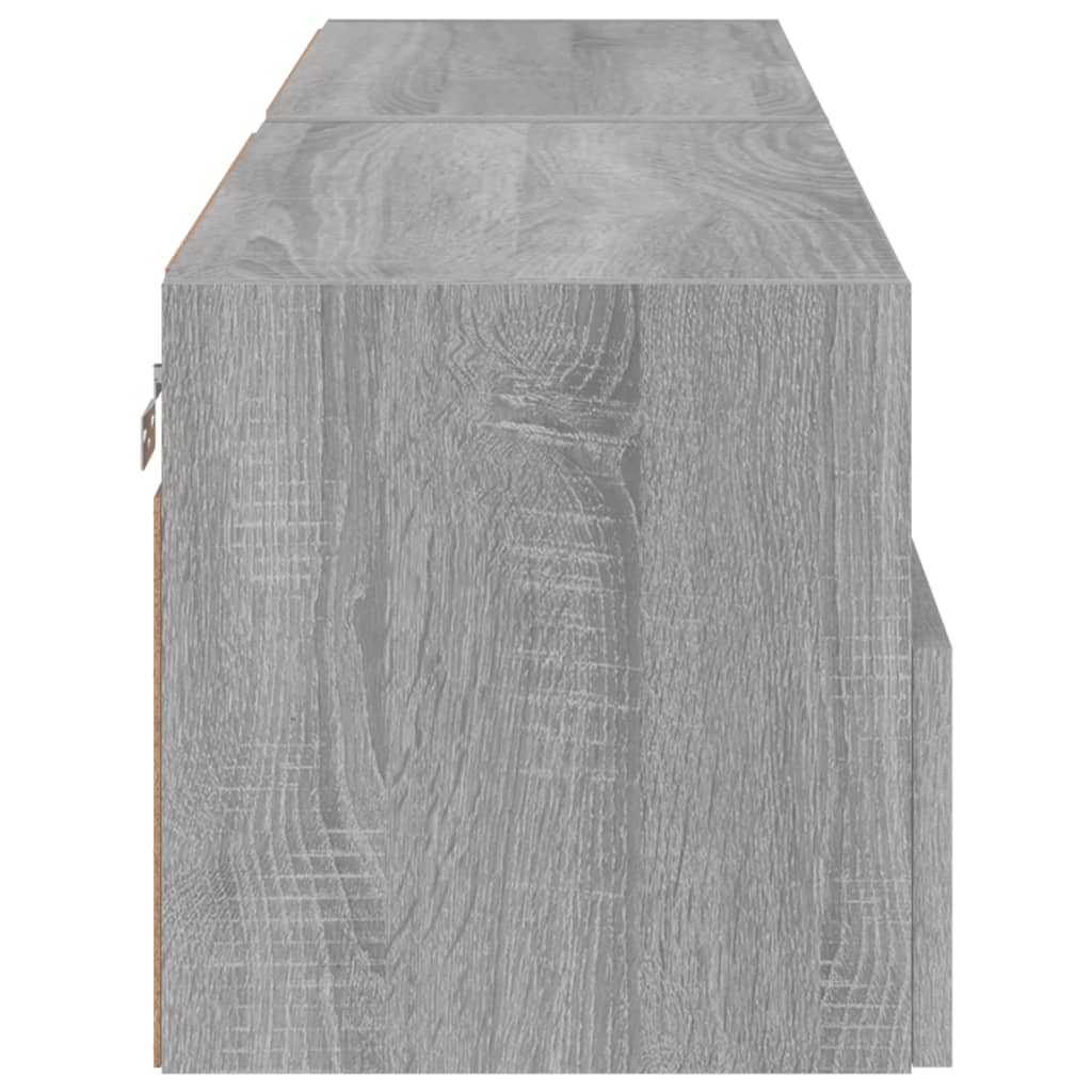 2 db szürke sonoma színű szerelt fa fali TV-szekrény 60x30x30cm