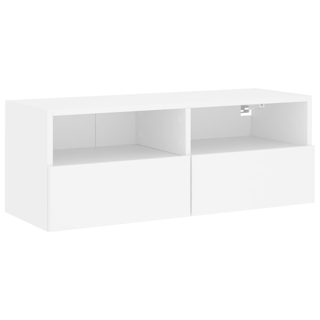 fehér szerelt fa fali TV-szekrény 80 x 30 x 30 cm