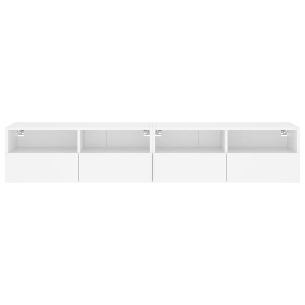 2 db fehér szerelt fa fali TV-szekrény 80 x 30 x 30 cm