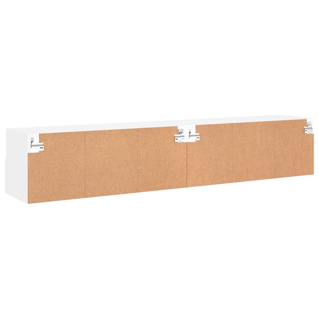 2 db fehér szerelt fa fali TV-szekrény 80 x 30 x 30 cm