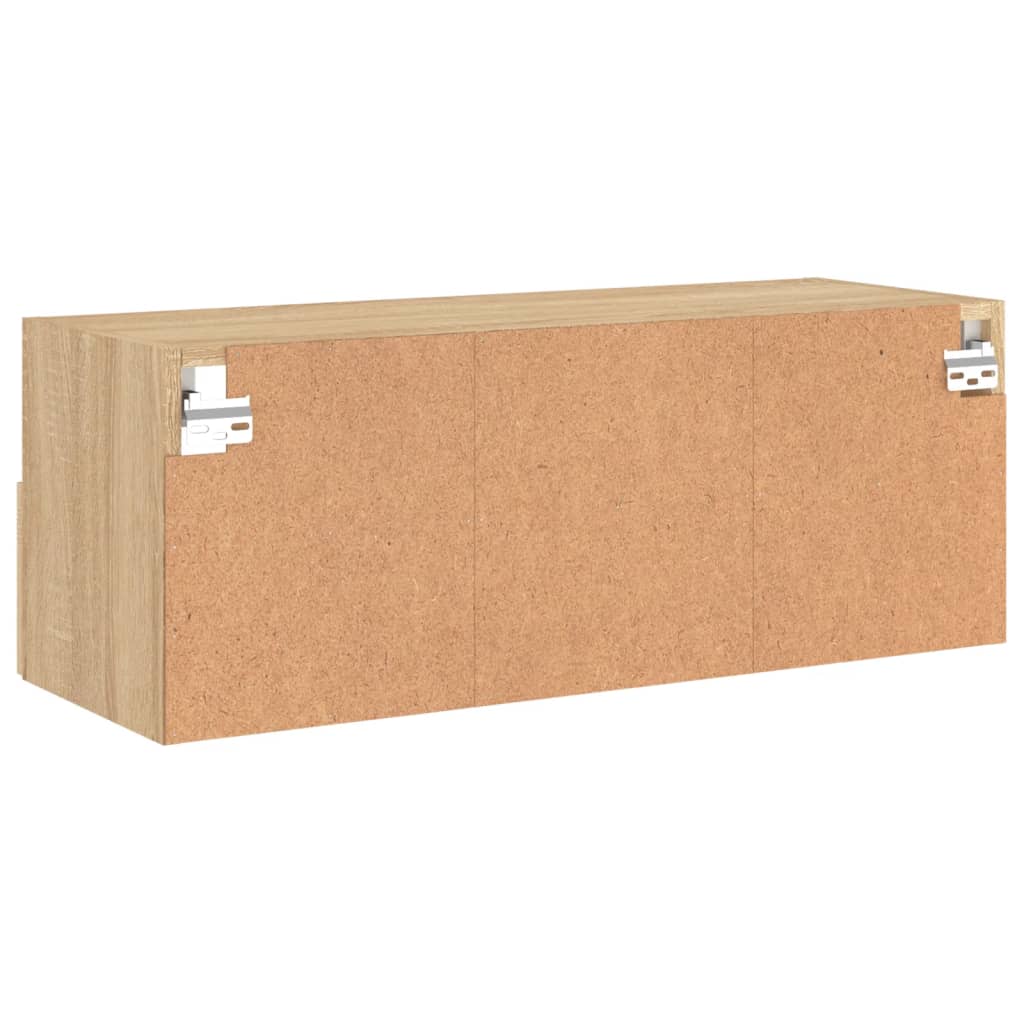 sonoma tölgy színű szerelt fa fali TV-szekrény 80 x 30 x 30 cm