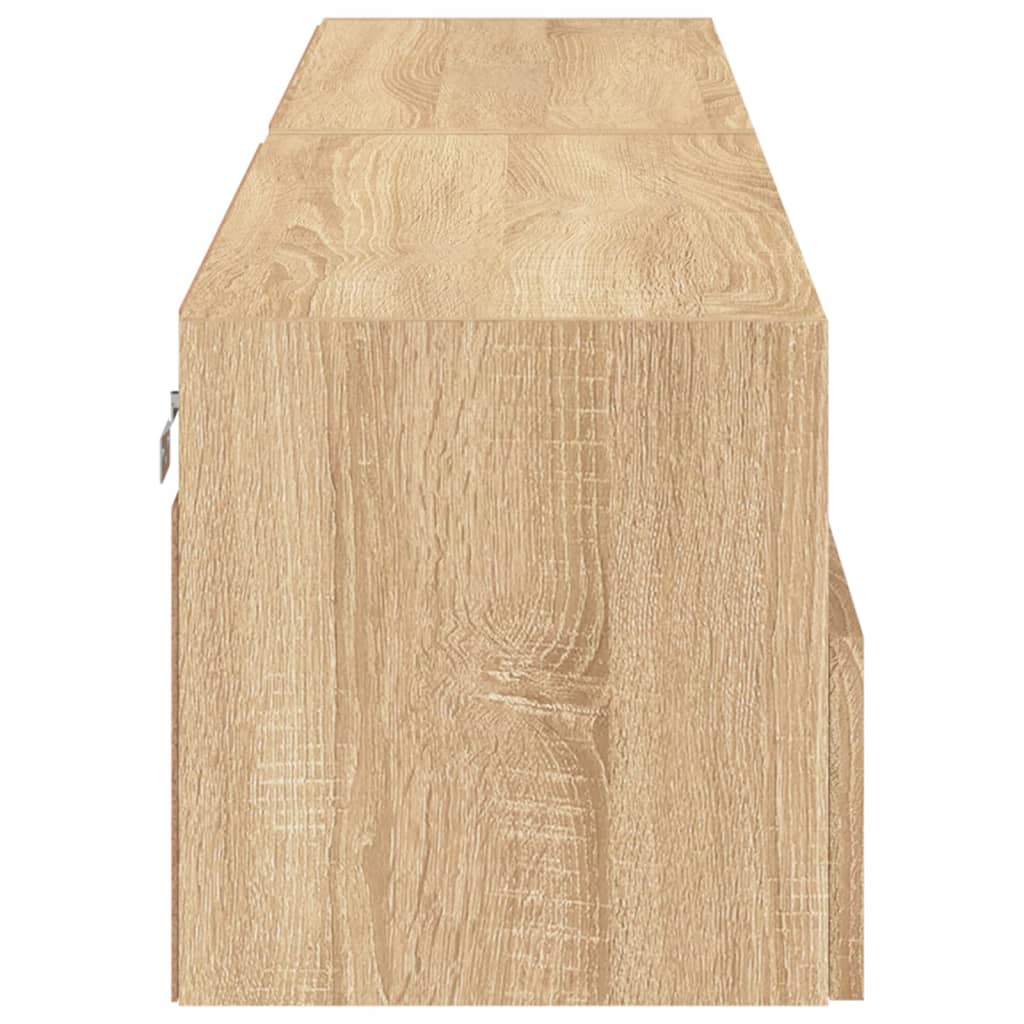 2 db sonoma tölgy színű szerelt fa fali TV-szekrény 80x30x30 cm