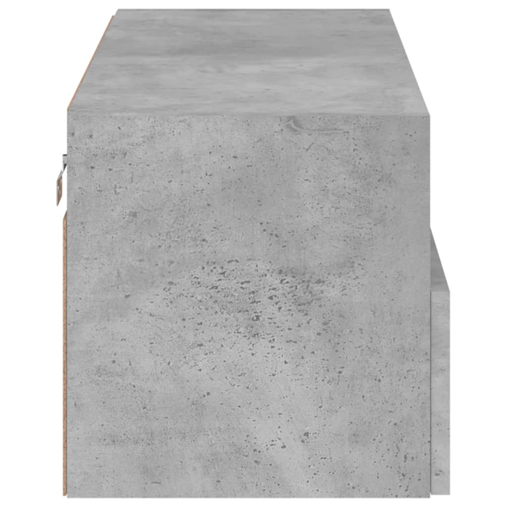 betonszürke szerelt fa fali TV-szekrény 80 x 30 x 30 cm