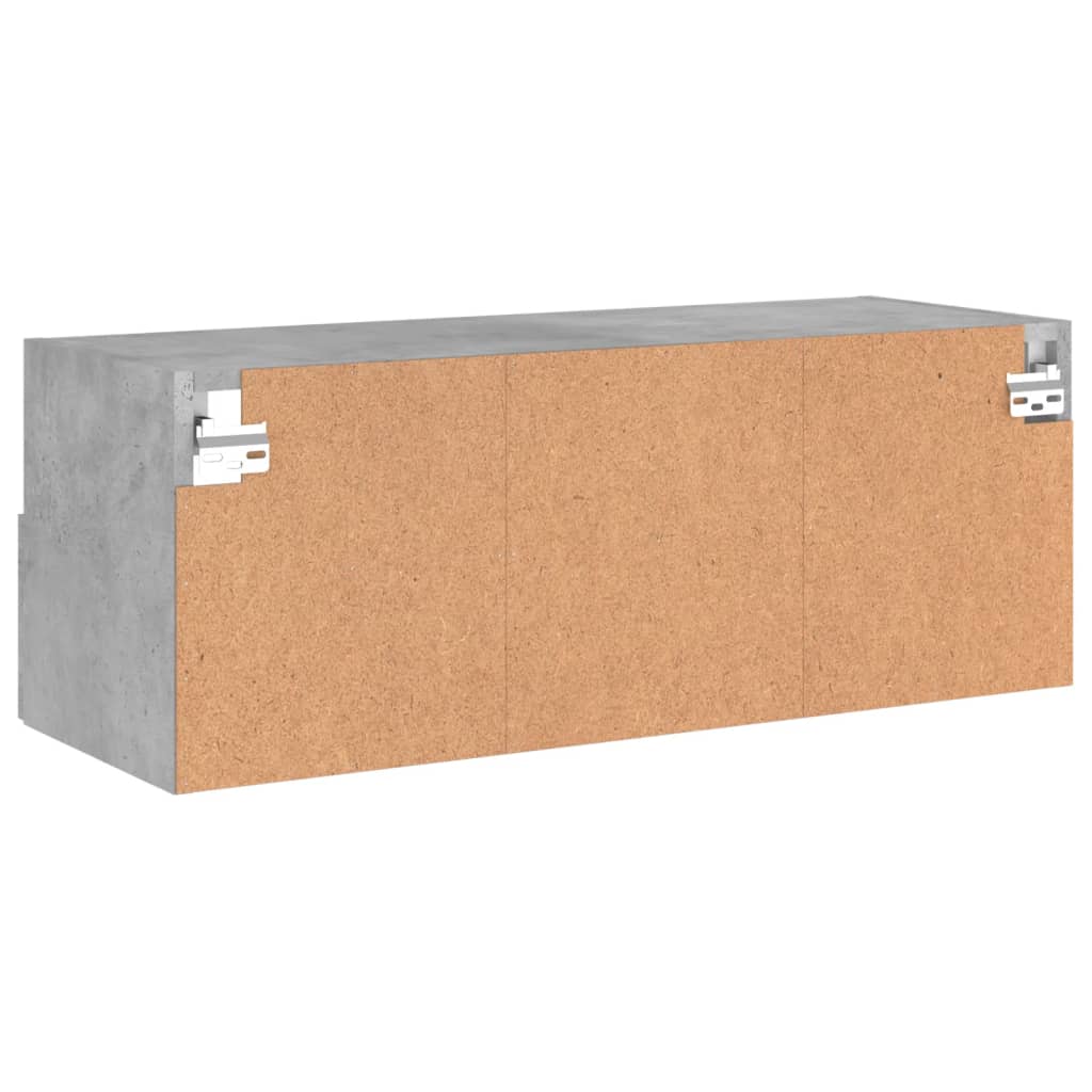 betonszürke szerelt fa fali TV-szekrény 80 x 30 x 30 cm