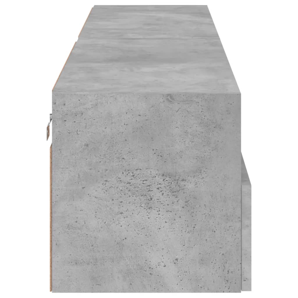 2 db betonszürke szerelt fa fali TV-szekrény 80 x 30 x 30 cm