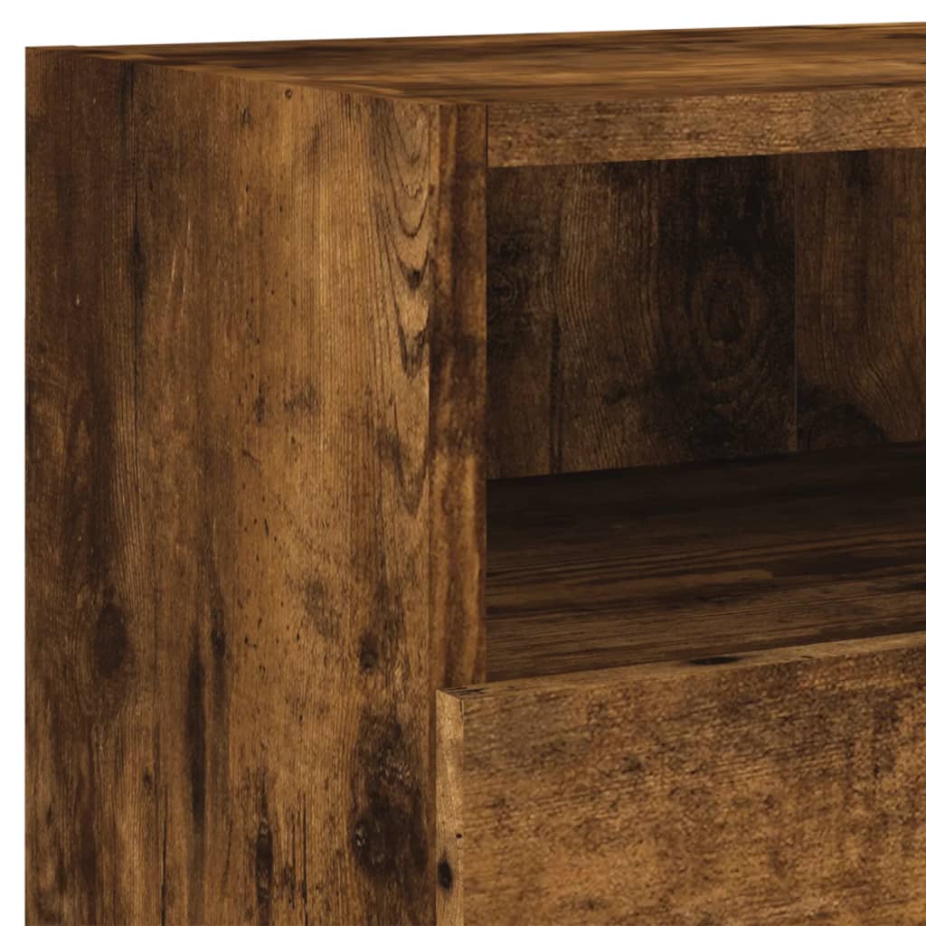 füstös tölgy színű szerelt fa fali TV-szekrény 80 x 30 x 30 cm
