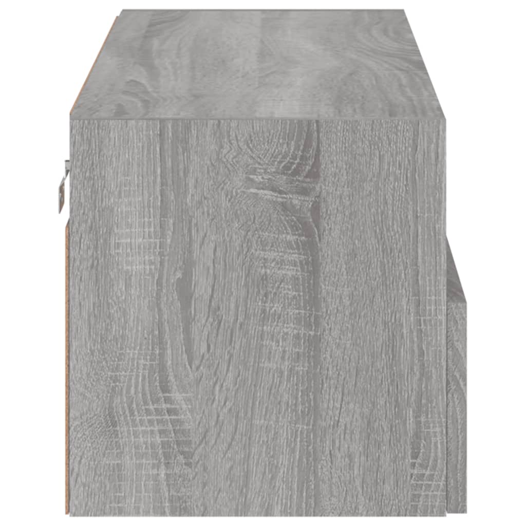 szürke sonoma színű szerelt fa fali TV-szekrény 80 x 30 x 30 cm